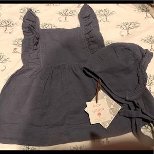 Super cute Kate Quinn Pinafore Dress With Bonnet